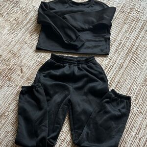 Black Sweatshirt and Joggers Set